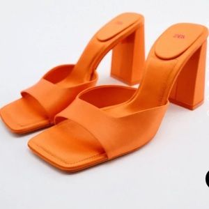 ZARA orange mules